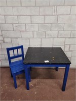 Kids wood table and chair
