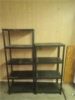 Black plastic shelving. Each 28"x15x68 and