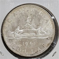 1961 Canadian Silver $1 Dollar Coin