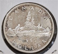 1960 Canadian Silver $1 Dollar Coin