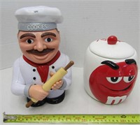 2 Cookie Jars M&M and Talking Chef
