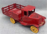 Nice 7in Long Press Tin Toy Truck w/ Wooden