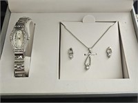 3 piece set watch,necklace & earrings
