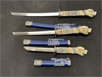 3 Decorative Mini Japanese Swords