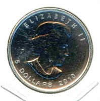 2010 Canadian $5 Silver Maple Leaf - 1 oz .9999