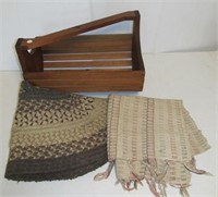 Braided rug (23" x 34") and handmade rag rug (23"