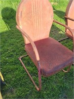 Vintage Red Metal Lawn Chair