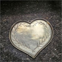 Antique German Pewter Heart Shaped Plate