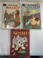 Lot Of 3 Vintage Dell Scamp Disney Comics