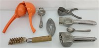 Vintage kitchen presses, crackers and spoon