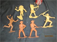 Vtg Cowboy And Indians Toy Figures