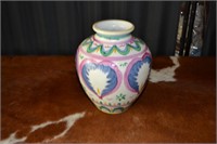 Vintage pastel colored vase - Cala Lilies