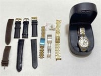 Croton Wristwatch, Metal & Leather Watchbands