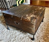 Unique Rustic Wood Box Chest Style Coffee Table