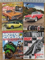 Magazine lot, motorcyclist, muscle car jamboree,