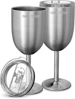 NIDB Gourmia GGS9350 Stainless Steel Wine Glasses,