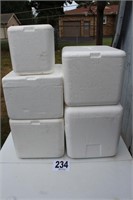 (5) Styrofoam Coolers