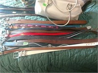 Ladies leather and faux belt lot size small