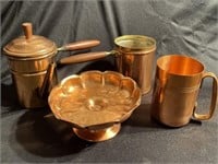 Copper Kettle Tea Pot with Side Handle, Copper
