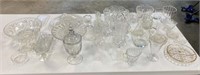 Large Group of Pressed Glass