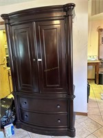 Double door TV cabinet with double drawer under st