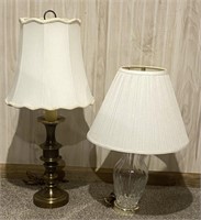 Brass (31") & Glass Lamps
