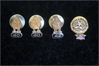 Four 10K Anniversary Service Pins