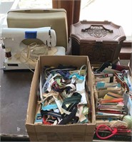 Necchi Lydia sewing machine/case, sewing box,