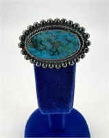 Navajo Sterling Silver Turquoise Brooch
