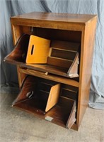 Vintage Rock-a-File wood filing cabinet
