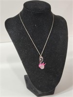 VINTAGE BLOWN GLASS SWAN PENDANT ON DAINTY