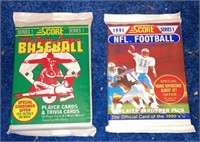 1990 Score Football and Baseball Packs - Series 1