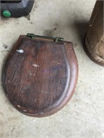 Vintage toilet seat with brass hinges