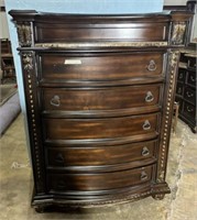 Large Italian Reproduction Cherry Tall Chest of Dr