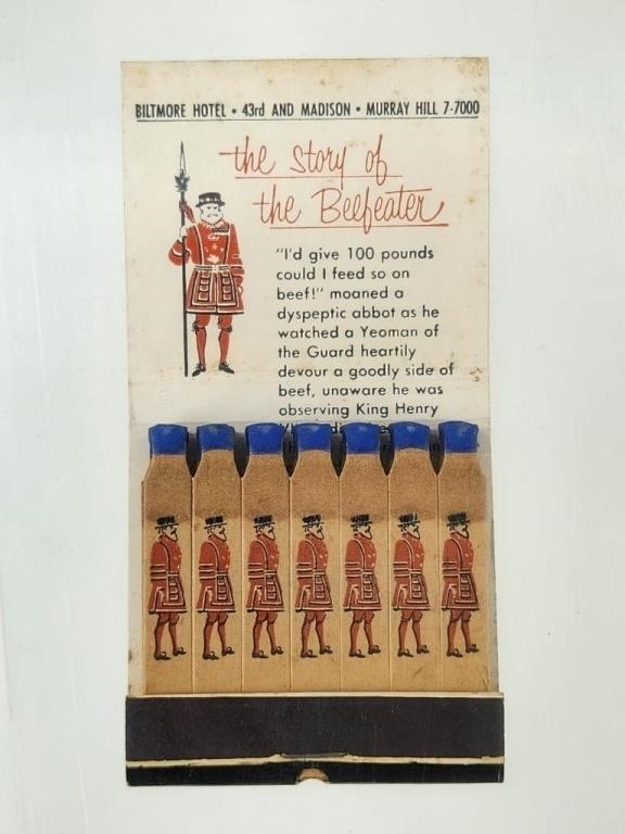 GUARD ROOM BEEFEATER FEATURE MATCHBOOK