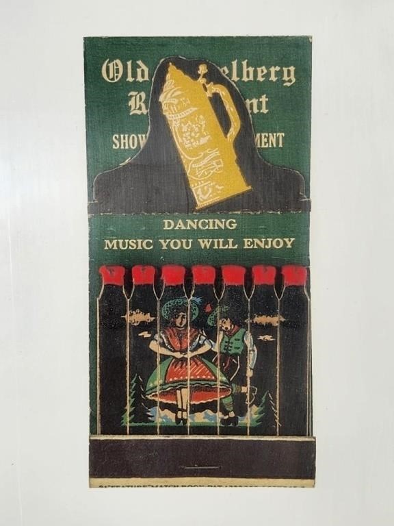 OLD HEIDELBERG RESTAURANT FEATURE MATCHBOOK