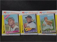 Lot of 3 Kmart Baseball Cards: Willie Mays, Bob