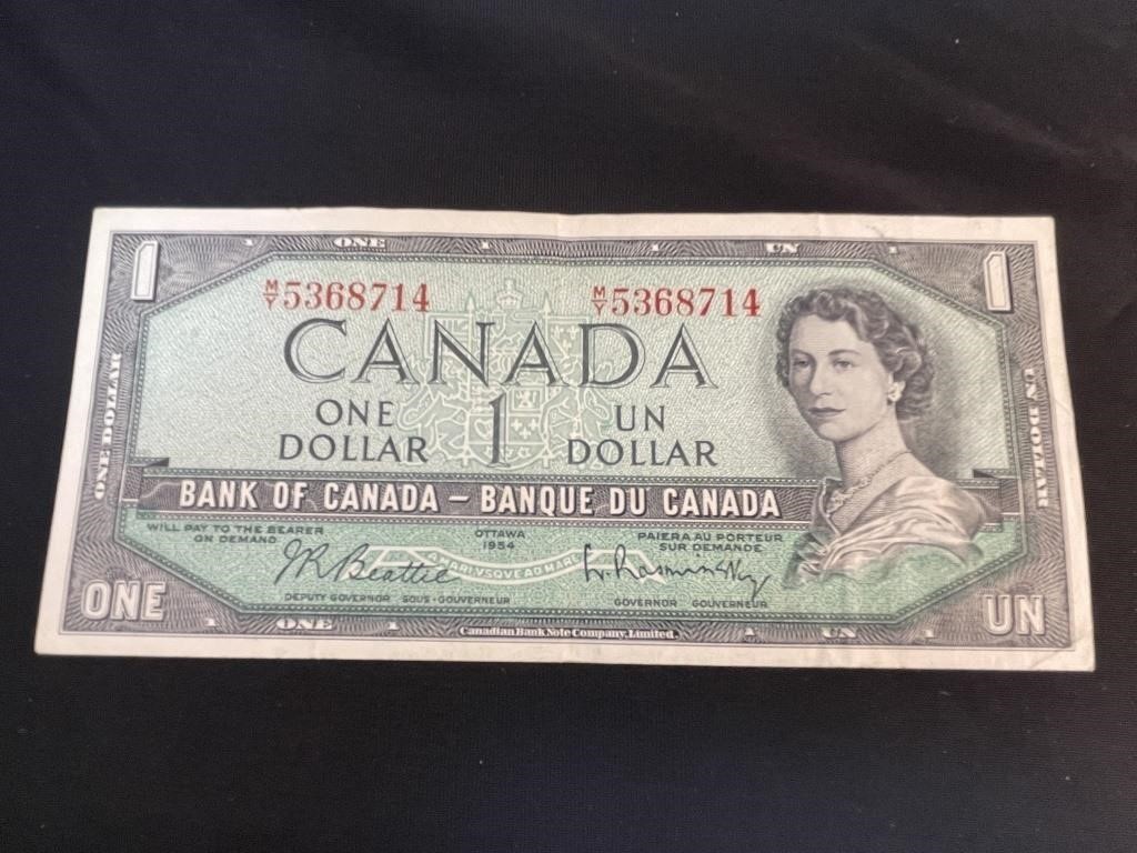 1954 Canadian $1 Note