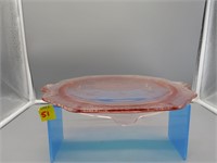 Pink Depression Glass Cake Plate