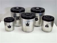 Set 4 West Bend Chrome Kitchen Canisters