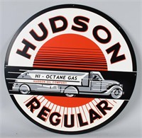 25 1/2" HUDSON REGULAR GAS TIN SIGN