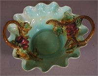 Australian pottery grape handle bowl