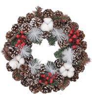 14IN CHRISTMAS WREATH WITH PINECONES