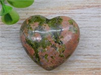 UNAKITE HEART ROCK STONE LAPIDARY SPECIMEN