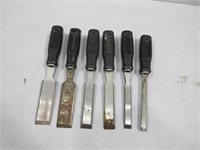 Six Stanley Chisels