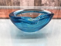 Vtg. Pauly & Co. blue glass bowl