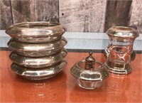 Vtg. Frank M. Whiting sterling silver smoking set