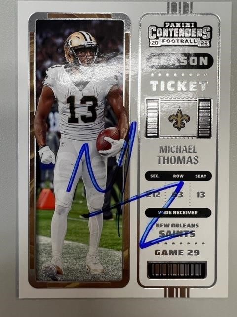 Saints Michael Thomas Signed Card with COA