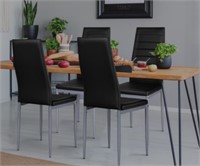 Sealed - 4 Pcs Pvc Leather Dining Side Chairs