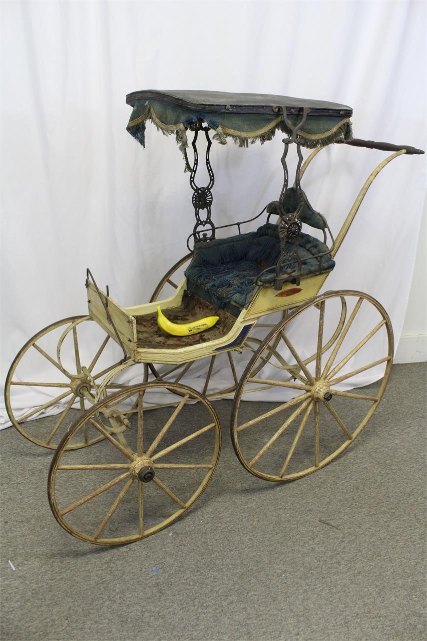 Wonderful Ca. 1800s Victorian Doll Carriage